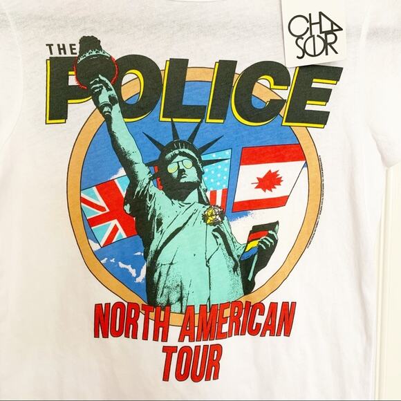 Chaser The Police North American Tour Tee Small Indie Sleaze NWT - Picture 3 of 7
